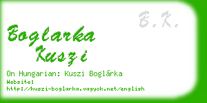 boglarka kuszi business card