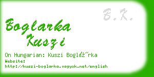 boglarka kuszi business card